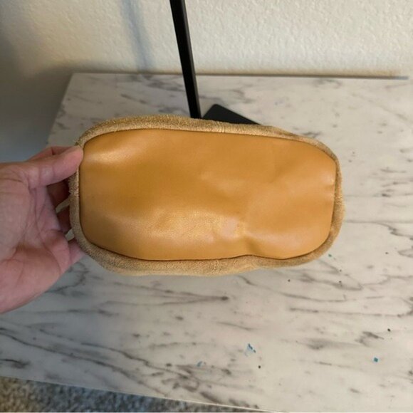 St Johns Bay Tan Suede Leather Small Hand Bag Purse Pocketbook Casual Weekender - Picture 6 of 10